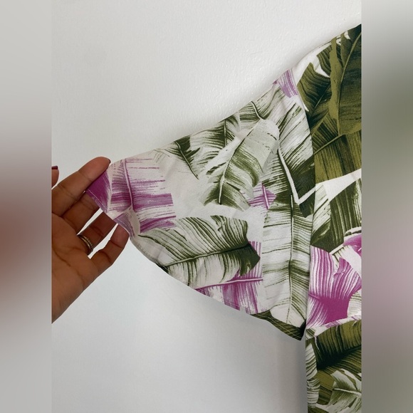 Tahari By Arthur S Levine Floral High Low Midi Dress Sz 12 Pleated Side Pockets - Picture 8 of 16